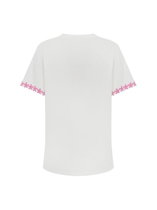 T-shirt Emilie in cotone con ricamo Beach Therapy Mc2 Saint Barth | EMILIE05993H BEACH THERAPY 01N